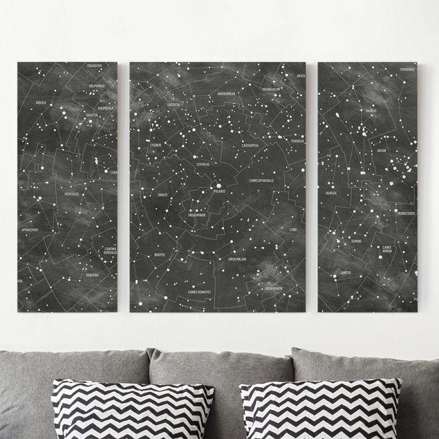 decoraçao para parede de cozinha Map Of Constellations Blackboard Look
