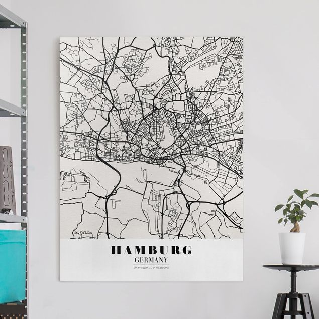 decoraçao cozinha Hamburg City Map - Classic