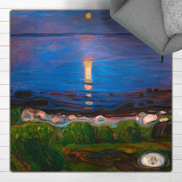 Quadros movimento artístico Pós-impressionismo Edvard Munch - Summer Night By The Beach