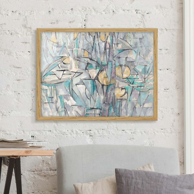 decoraçao para parede de cozinha Piet Mondrian - Composition X