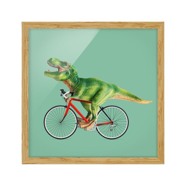 Quadros famosos Dinosaur With Bicycle