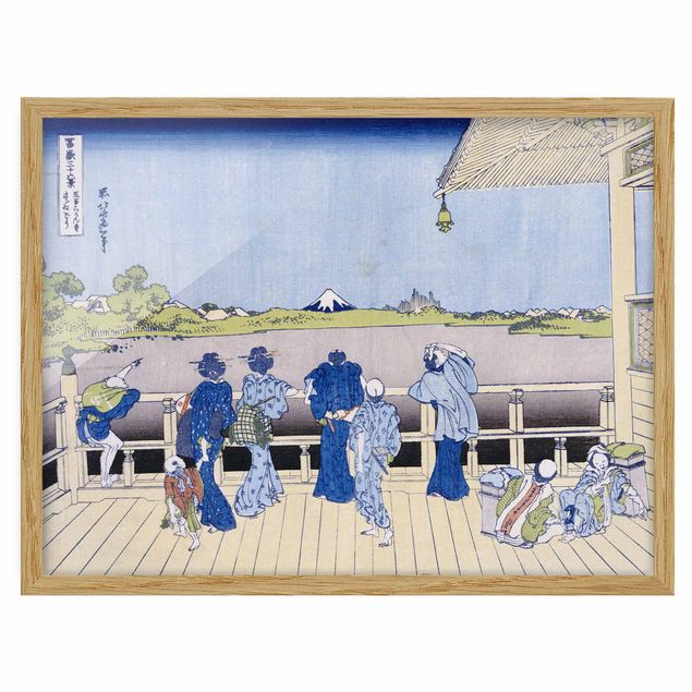 Quadros famosos Katsushika Hokusai - The Sazai Hall in the Rakanji Temple