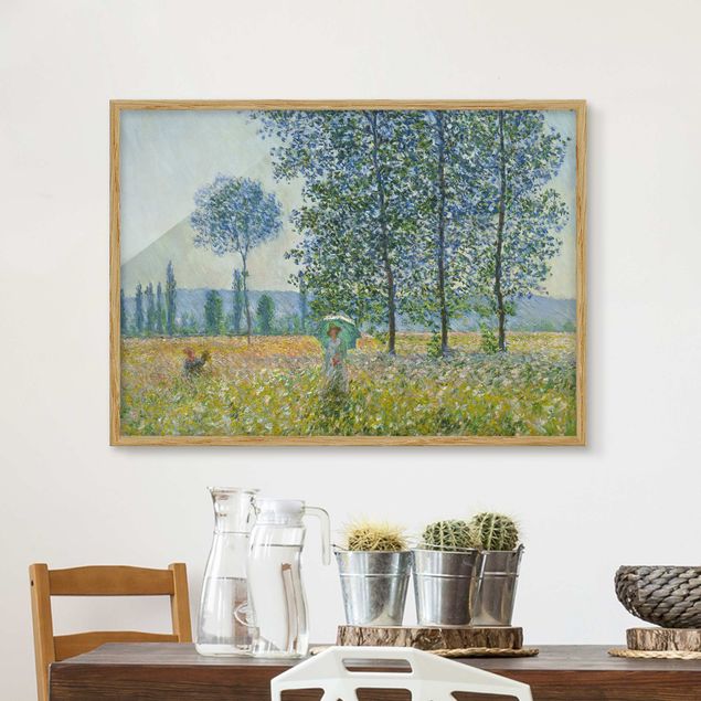 decoraçao para parede de cozinha Claude Monet - Fields In Spring