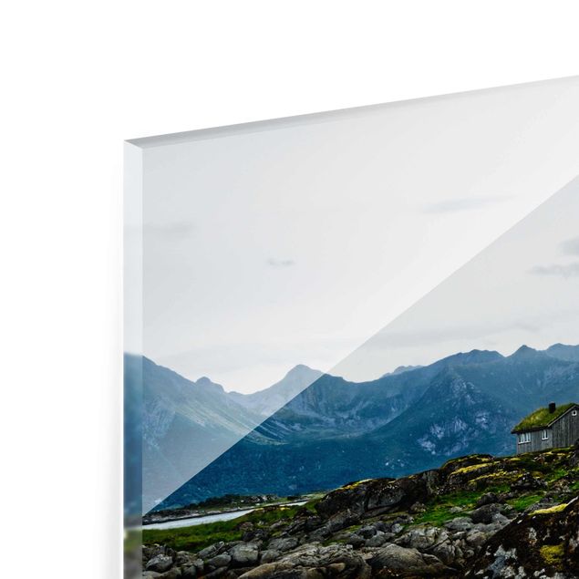 Quadros em vidro paisagens Desolate Hut In Norway