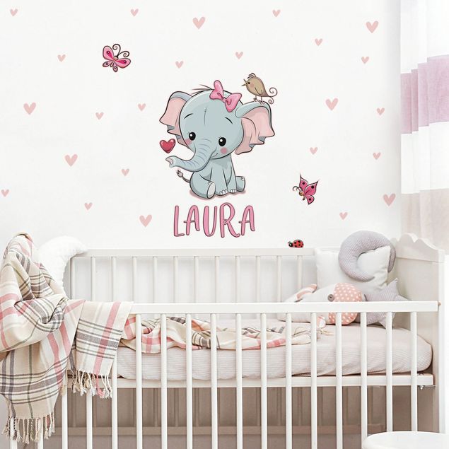 decoração para quartos infantis Elephant with custom name