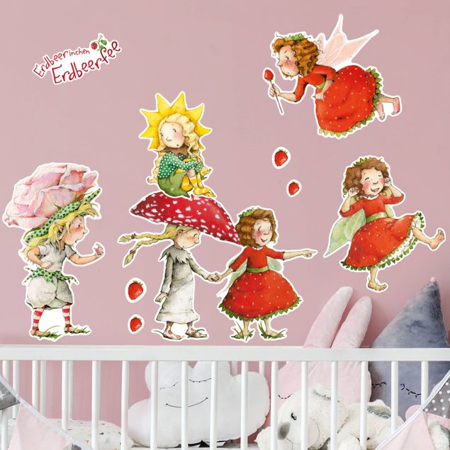 Autocolantes de parede fadas Strawberrings Strawberry Faire - Strawberats, Ida and Eleni Sticker Set