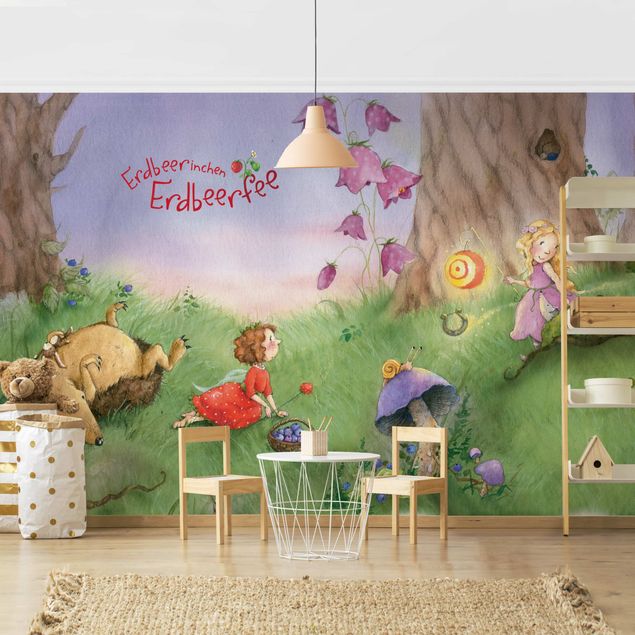 papel de parede moderno para sala Little strawberry strawberry fairy- In The Forest