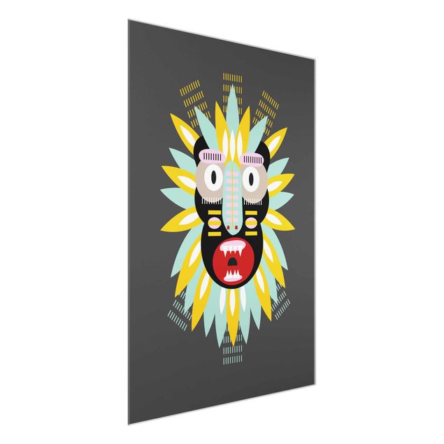 quadros decorativos para sala modernos Collage Ethnic Mask - King Kong
