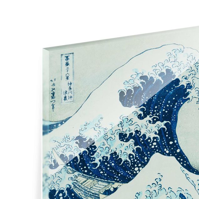 Quadros em vidro praia Katsushika Hokusai - The Great Wave At Kanagawa