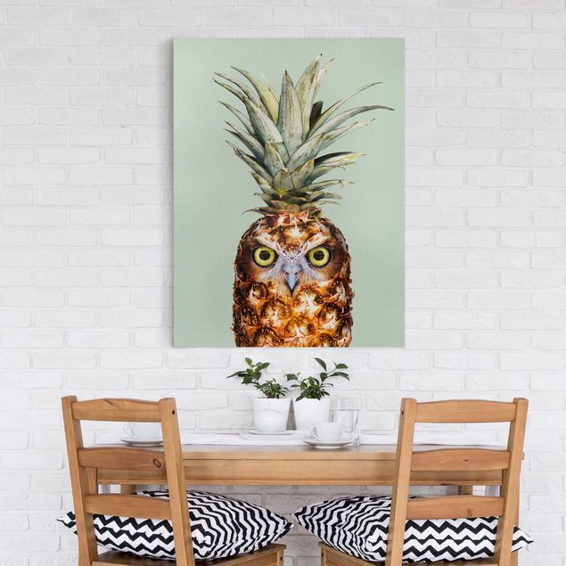 Telas decorativas réplicas de quadros famosos Pineapple With Owl
