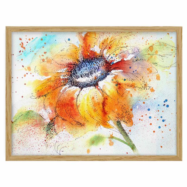 Quadros florais Painted Sunflower