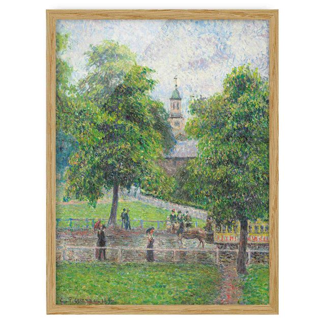 Quadros movimento artístico Pontilhismo Camille Pissarro - Saint Anne's Church, Kew, London
