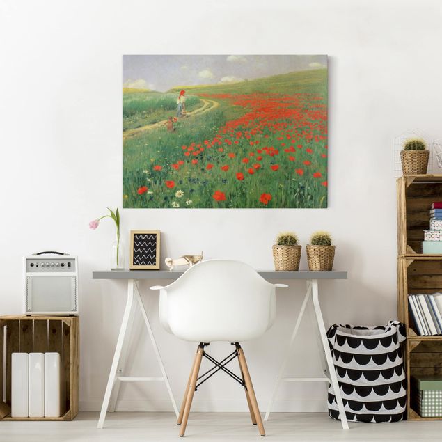 decoraçoes cozinha Pál Szinyei-Merse - Summer Landscape With A Blossoming Poppy
