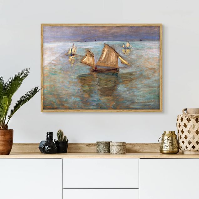decoraçao para parede de cozinha Claude Monet - Fishing Boats Near Pourville