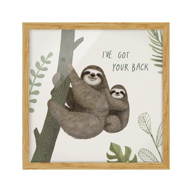 quadros com frases motivacionais Sloth Sayings - Back