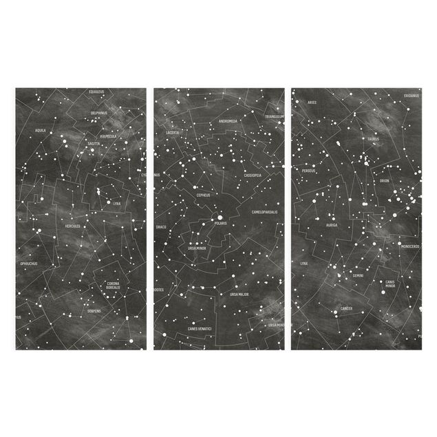 quadros preto e branco para decoração Map Of Constellations Blackboard Look