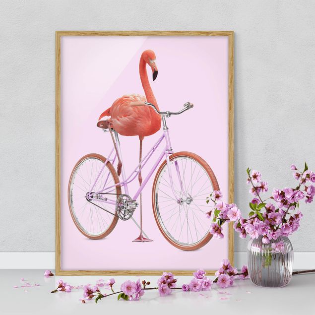 decoraçoes cozinha Flamingo With Bicycle