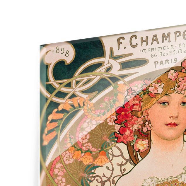 quadros flores Alfons Mucha - Poster For F. Champenois