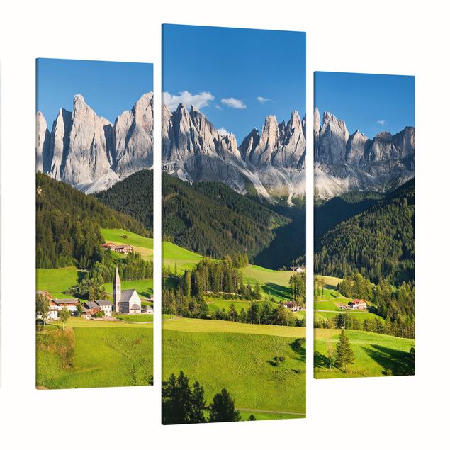Quadros montanhas Odle In South Tyrol