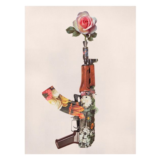 quadro com flores Weapon With Rose