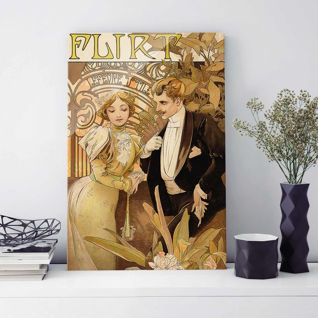 Quadros de Alfons Mucha Alfons Mucha - Advertising Poster For Flirt Biscuits