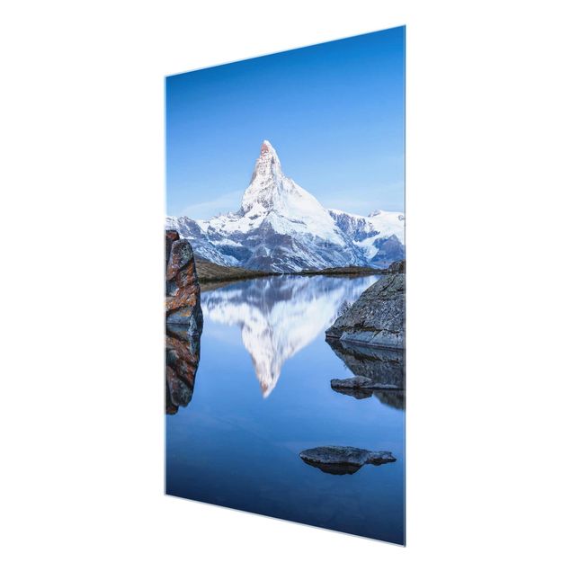 Quadros em vidro paisagens Stellisee Lake In Front Of The Matterhorn