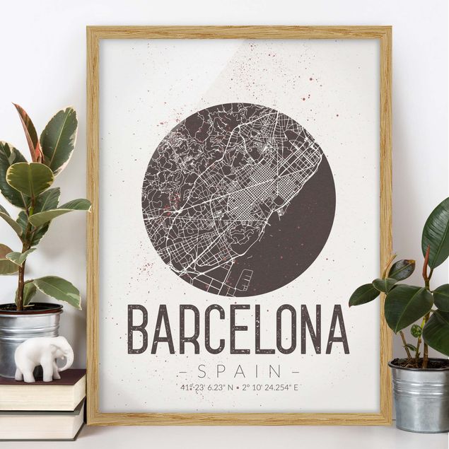 decoraçoes cozinha Barcelona City Map - Retro