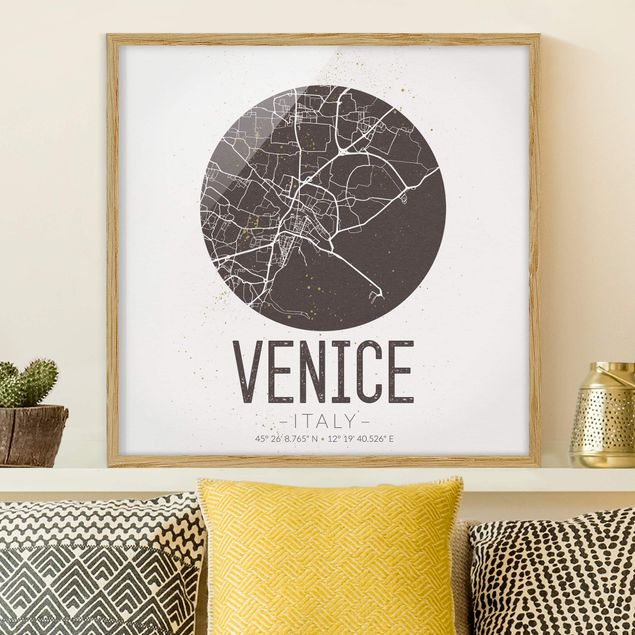 decoraçao cozinha Venice City Map - Retro