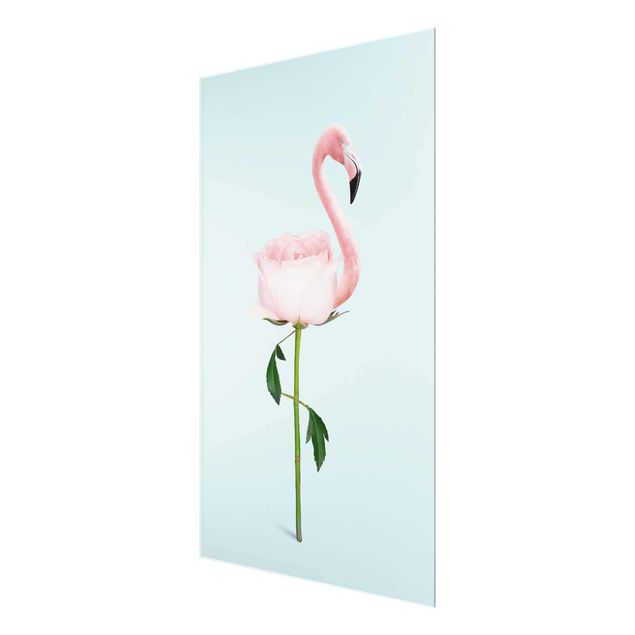 quadro com flores Flamingo With Rose