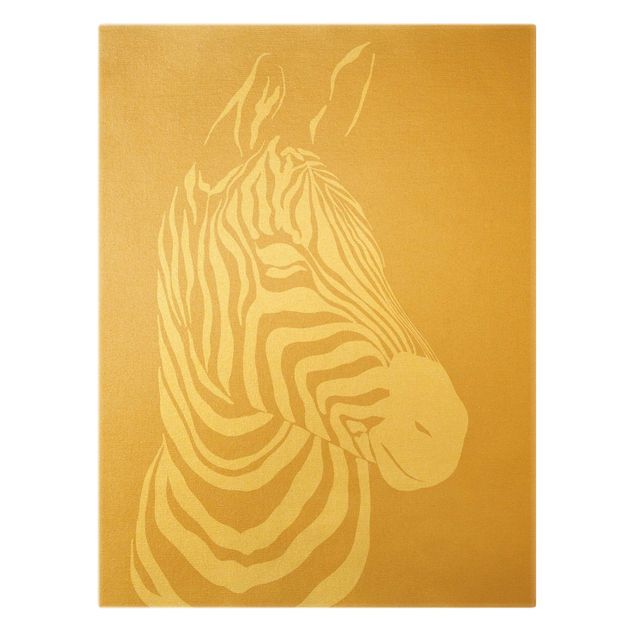 Telas decorativas Safari Animals - Portrait Zebra Beige