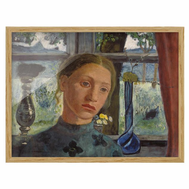Quadros famosos Paula Modersohn-Becker - Girl'S Head In Front Of A Window