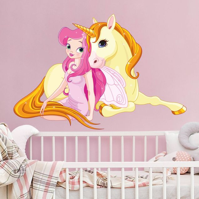 Decoração para quarto infantil Fairy with her unicorn
