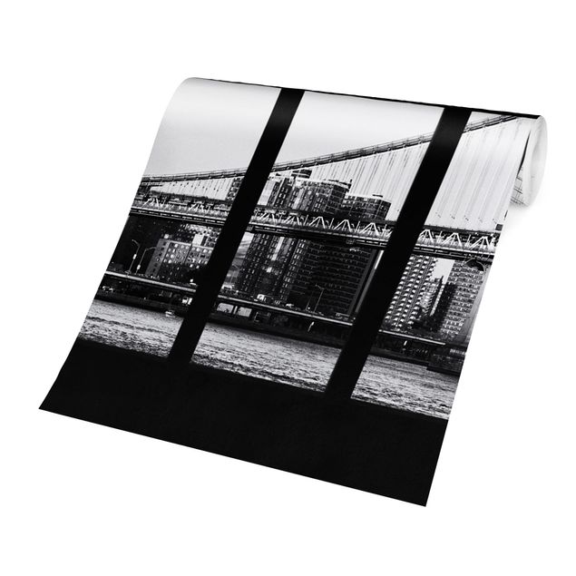 papel de parede urbano Window Bridges New York