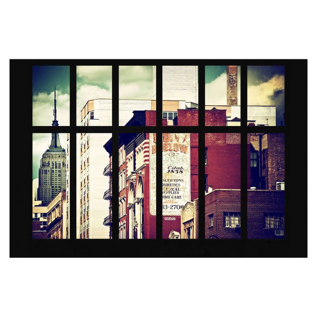 mural para parede Window View Of New York Building Vintage