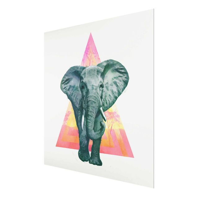 quadros modernos para quarto de casal Illustration Elephant Front Triangle Painting