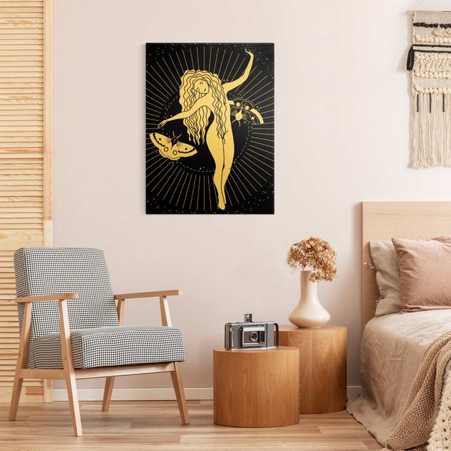 quadros em tela Illustration Star Dancer And Moth