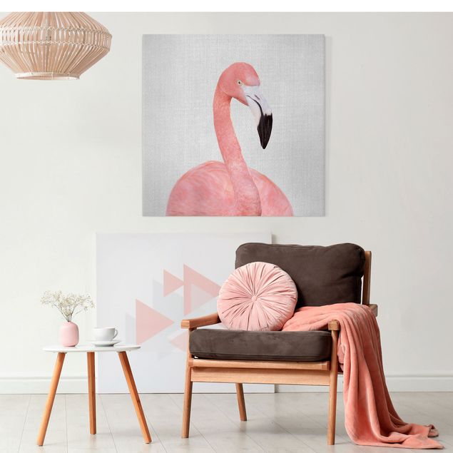 Telas decorativas aves Flamingo Fabian