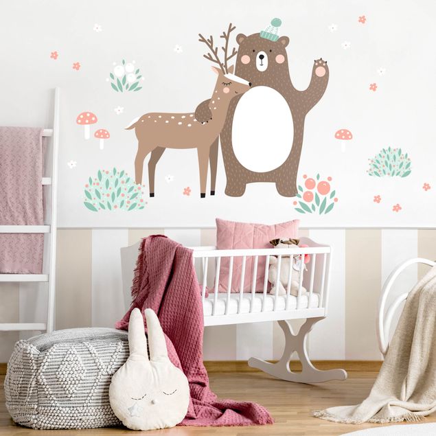 decoração para quartos infantis Forest Friends with Bear and deer