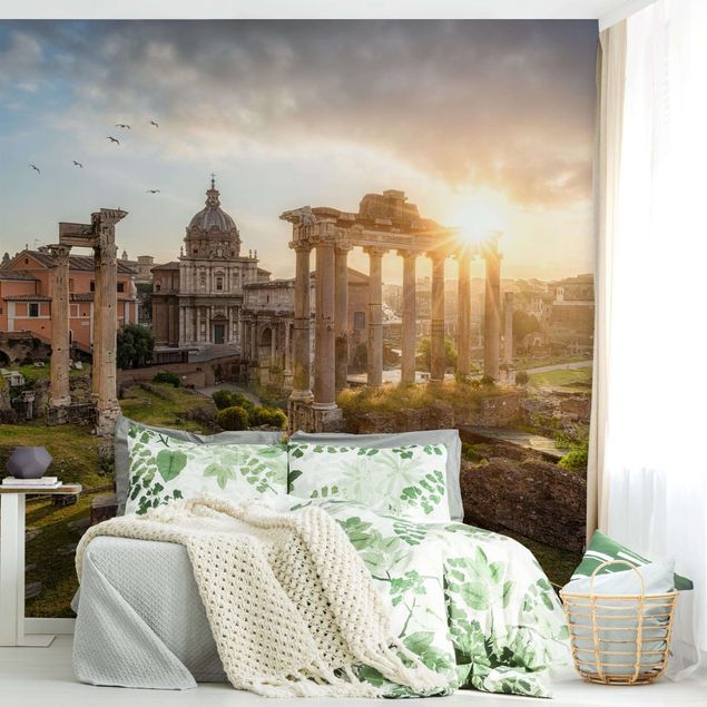 papel de parede para quarto de casal moderno Forum Romanum At Sunrise