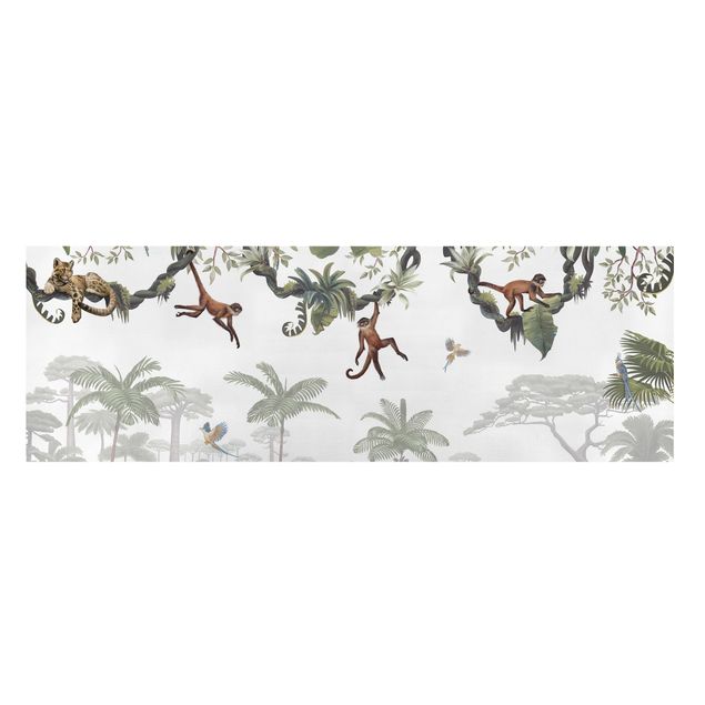 Quadros paisagens Cheeky monkeys in tropical canopies