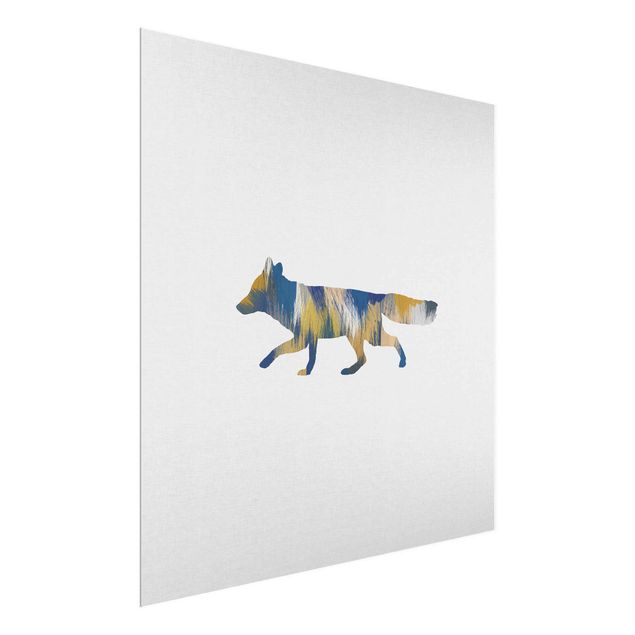 quadros azuis Fox In Blue And Yellow