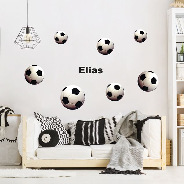 Autocolantes de parede frases Soccer balls set