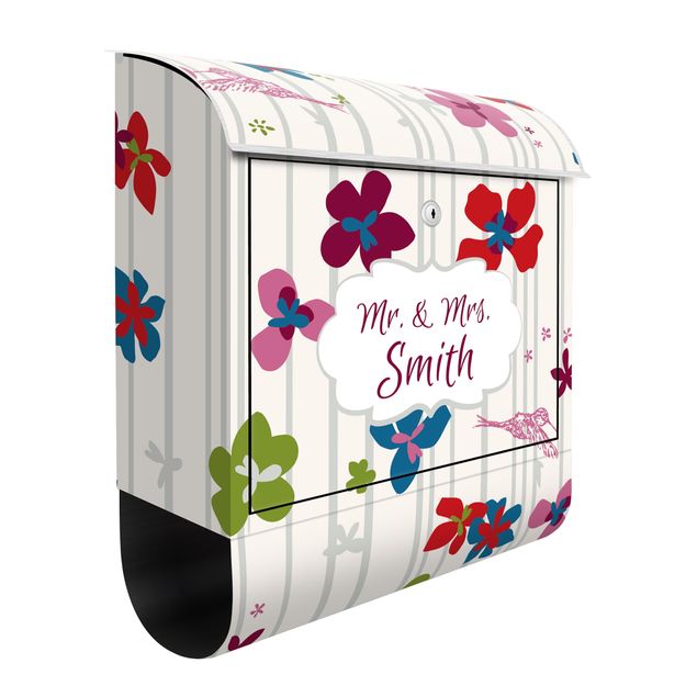 Caixas de correio texto personalizado Customised text Floral Pattern