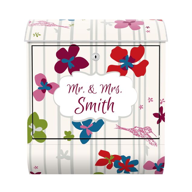 Caixas de correio flores Customised text Floral Pattern