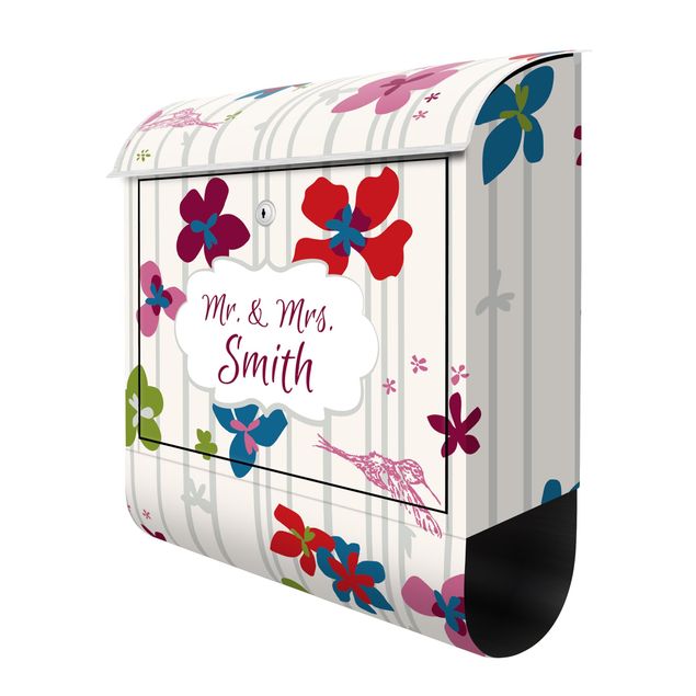 Caixas de correio multicoloridas Customised text Floral Pattern