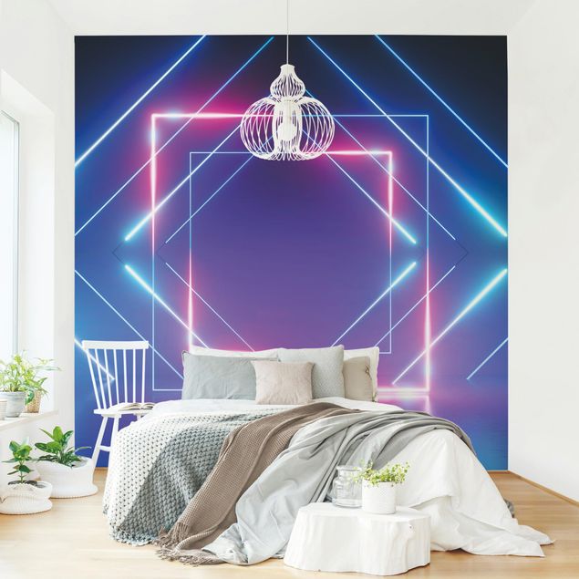 Mural de parede Geometrical Neon Light