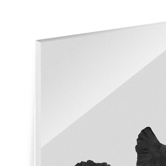 quadro de vidro Ginkgo Composition In Black And White