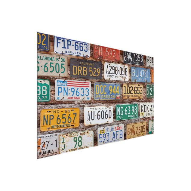 quadros modernos para quarto de casal American License Plates On Wood