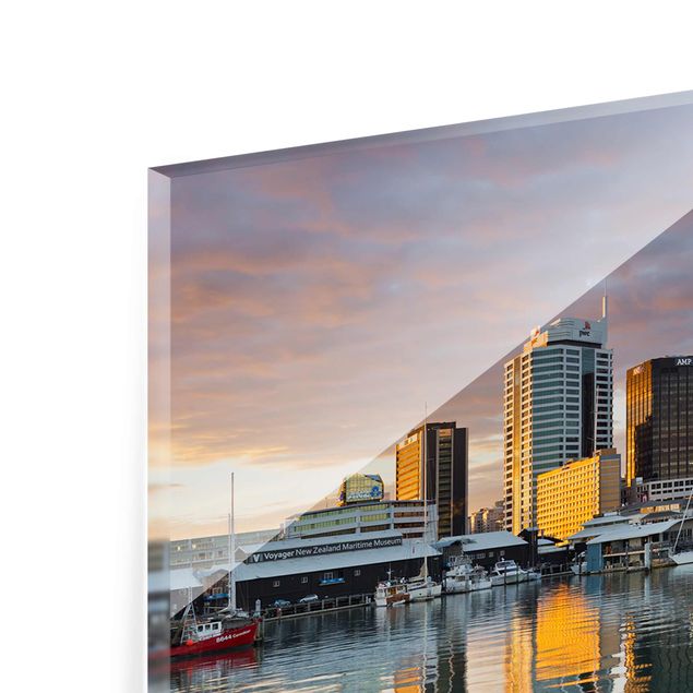 quadro de vidro Auckland Skyline Sunset