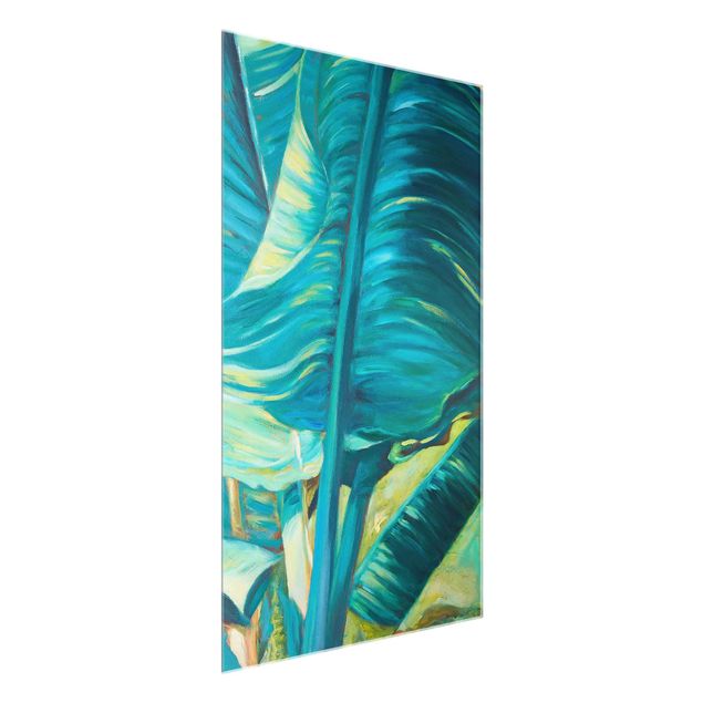 quadro com flores Banana Leaf With Turquoise I